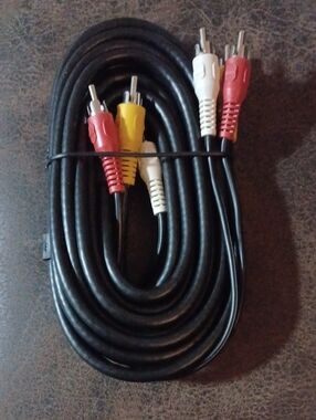 4/$40 New Composite RCA AV Cable Lead - Black with Red, White, Yellow Connectors